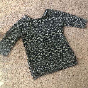 Krush Black/tan Aztec sweater, medium